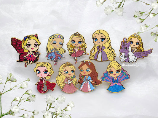 Nostalgia Doll Princess Movies Enamel Pins