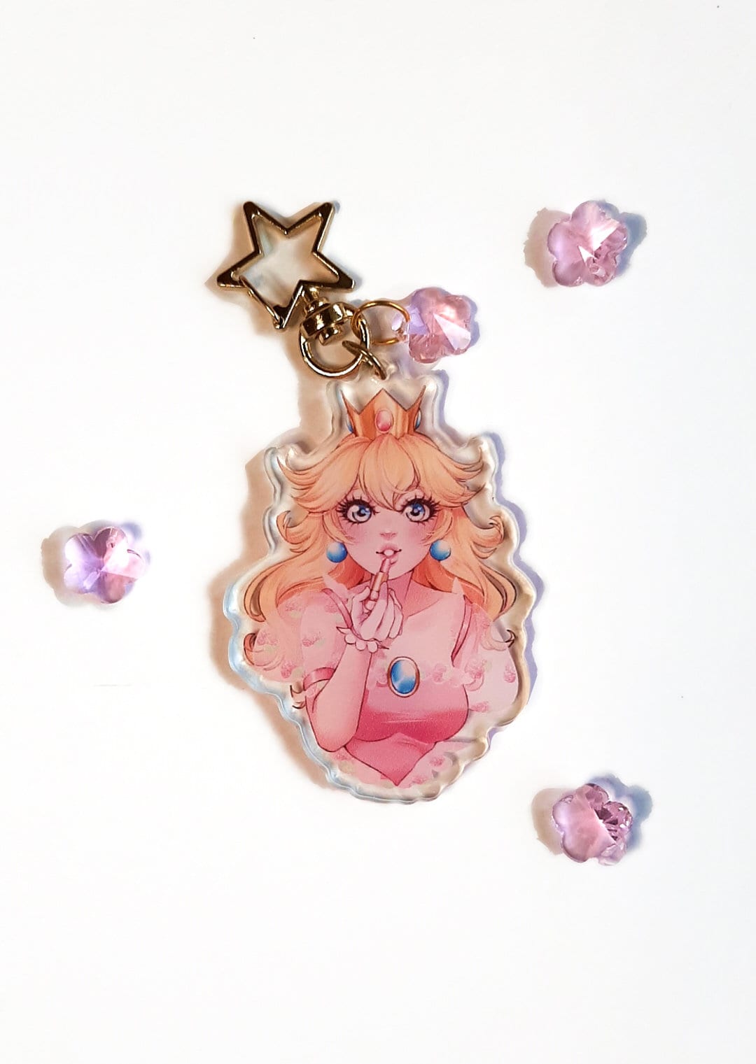 Peach, Daisy & Rosa Makeup Acrylic Keychains