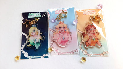 Peach, Daisy & Rosa Makeup Acrylic Keychains