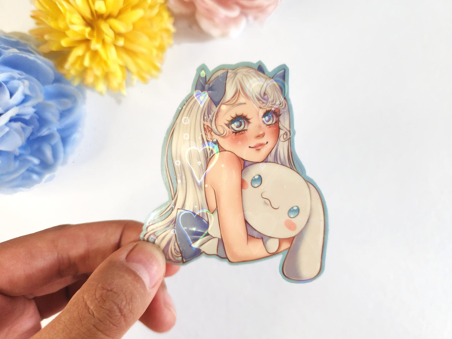 Kawaii anime friends holo stickers