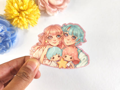 Kawaii anime friends holo stickers