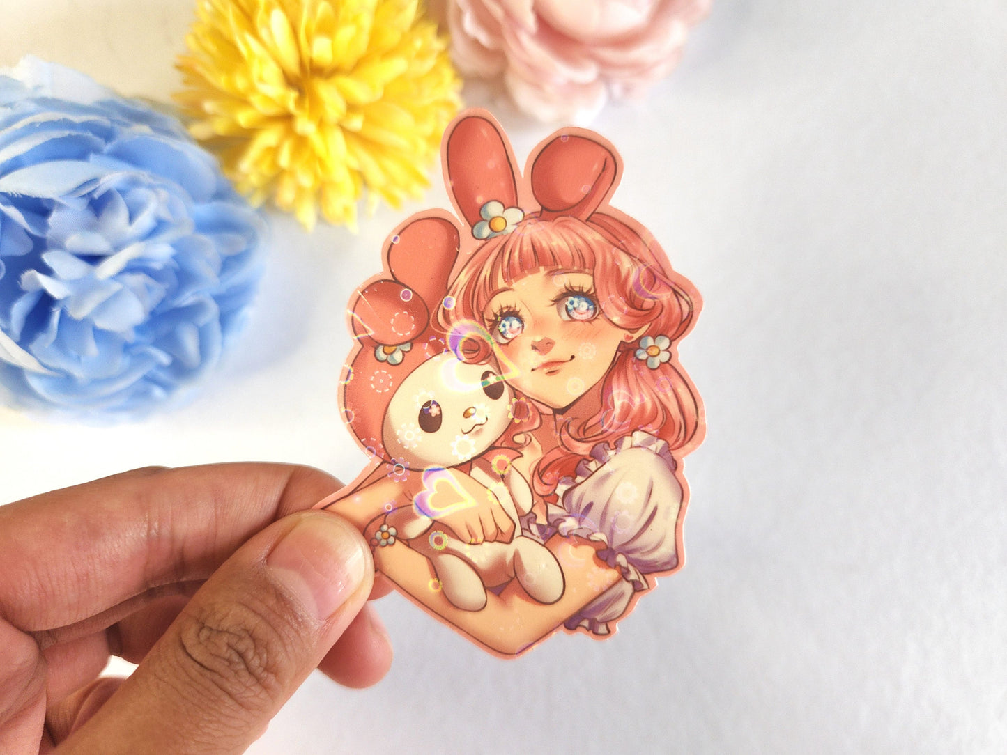 Kawaii anime friends holo stickers