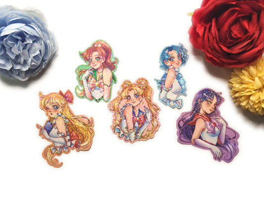 Sailor Girls Glittery Bishoujo - Holographic Stickers