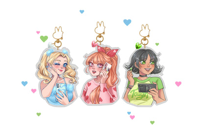 Cute Powerful Girls Keychain