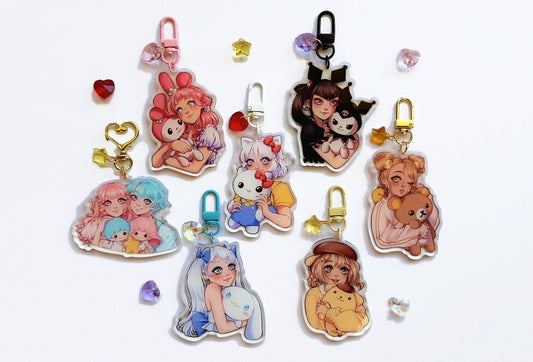 Kawaii anime friends keychains