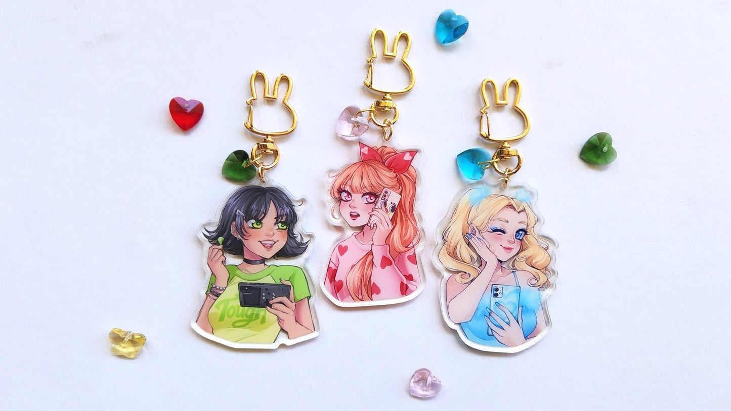 Cute Powerful Girls Keychain