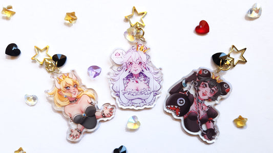 Bowsette, Boosette & Chompette Keychains