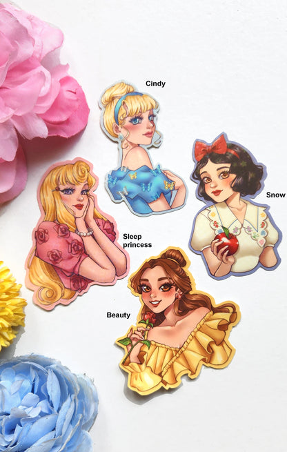 Classic Princesses Holographic Stickers