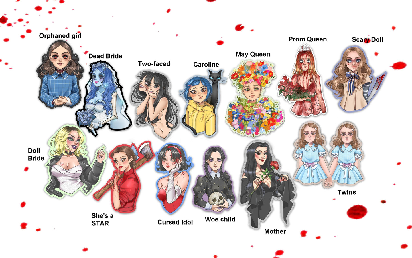 Horror Girls Stickers