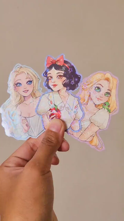 Classic Princesses Holographic Stickers