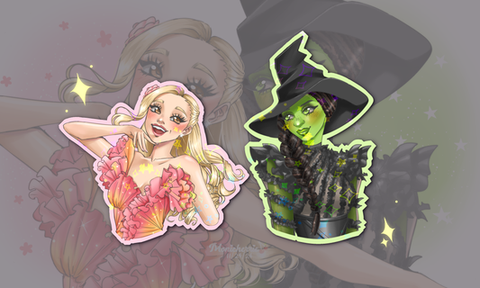 Wicked Glinda and Elphaba Stickers